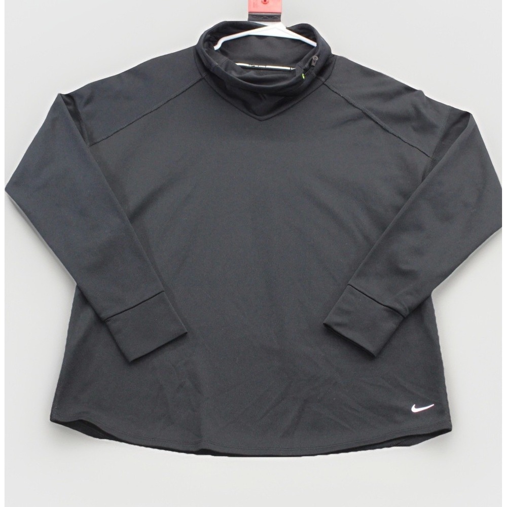 Nike Dri-FIT Men's Medium Black Running Training Hoodie Cowl Neck Long Sleeve